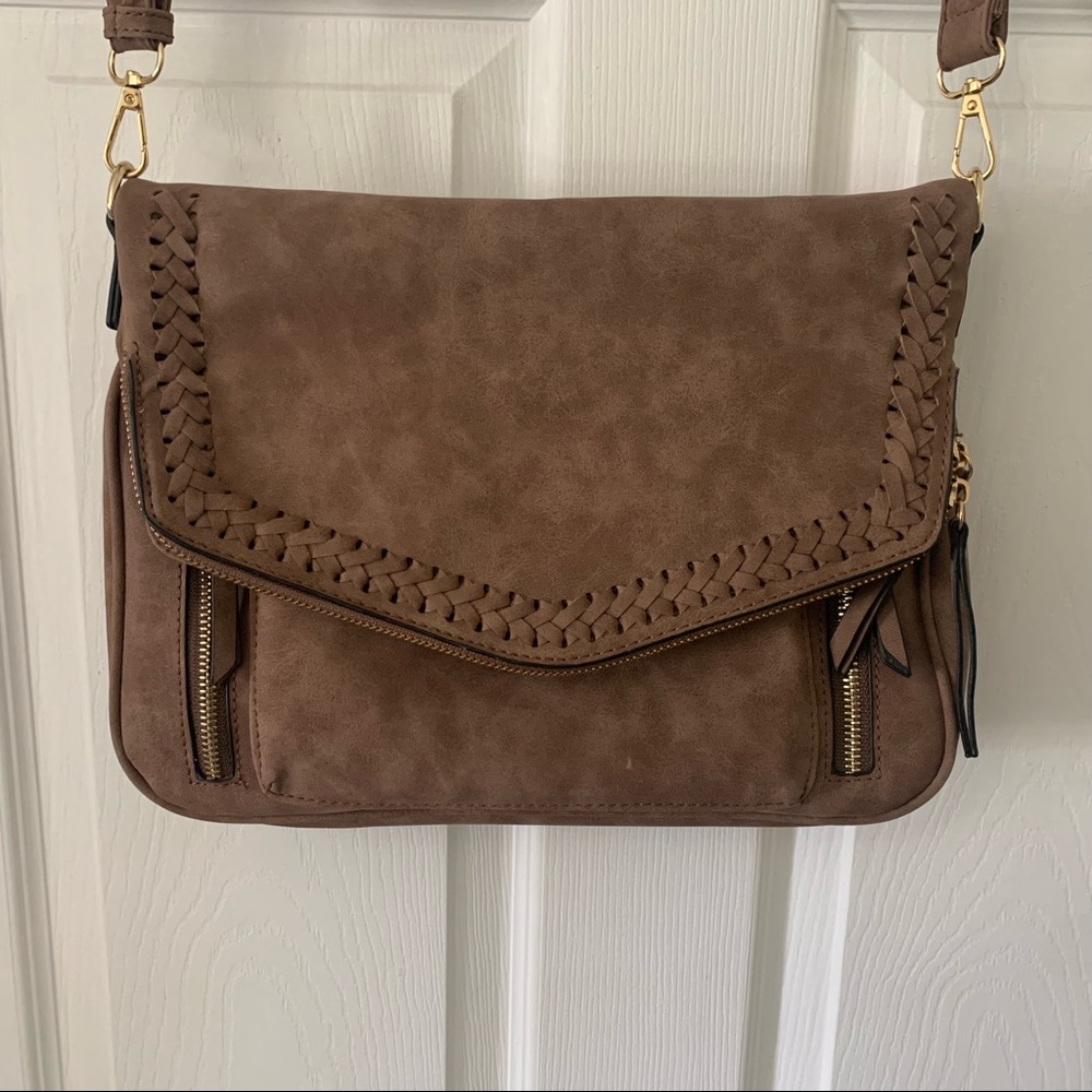 Adorable taupe crossbody purse